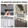 YellyHommy No Hook Shower Curtain with Snap in Liner Set Grey Waffle Shower Curtain for Bathroom 75" L x 72" W Gray