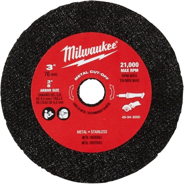Milwaukee 49-94-3000 3" Metal Cut Off Wheel - 3 Pack
