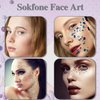 3 Sheets Face Gems Self Adhesive Rhinestones Stick on Face Jewels Stickers Decorations for Face, Makeup, Nail, Crafts (Navy Blue)