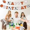 Elaliyi Sports Happy Birthday Banner Sports Themed Party Decorations Sports Banner Football, Baseball, Soccer, Basketball, Multi Sports Theme Birthday Party Supplies