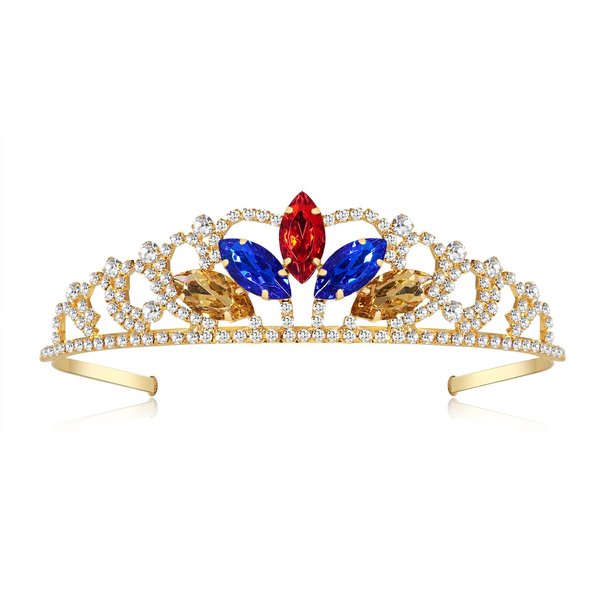 Snow White Tiara Princess Snow White Headband Tiara Sparkle Gold Crown Snow White Costume Accessories for Women Girls Halloween Cosplay Birthday Gift