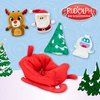 KIDS PREFERRED Christmas Rudolph The Red-Nosed Reindeer Finger Puppet Playset with Sleigh, 5 Pieces, Christmas Stuffed Animal Plush Toys, Finger Hands Party Toys (23133)