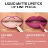 BINGBRUSH Colors Liquid Matte Lipstick and Lipliner Pack Set, Lip Tint Long Lasting 24 Hour Waterproof Velvet Nonstick Cup Lipgloss Lip Stain Pigmented Lip Makeup Gift Sets (1Pc 10#)