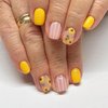 Extra Short Press on Nails Coffin Fake Nails Summer Nails Press ons Glossy Glue on Nails Cute False Nails with Sunflower Designs Yellow Full Cover Ballet Artificial Stick on Nails for Women 24Pcs