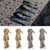 Santa Muerte Nail Charms,16PCS Gold Sliver Alloy Nail Rhinestones Decoration for Acrylic Nails, Grim Reaper Nail Gems Diamonds Accessories for Nail Art Supplies Manicure Craft DIY BBATT-HAPPY
