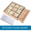 BOHS Wooden Sudoku Board Game with Drawer - with Book of 100 Sudoku Puzzles for Adults - Brain Teaser Desktop Toys