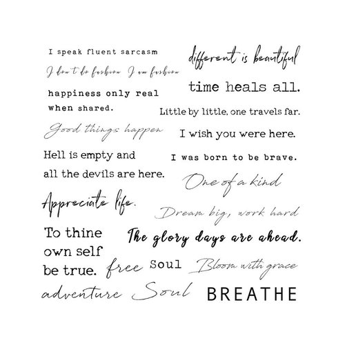 Everjoy Realistic Temporary Tattoos - 20 Individual Line Pcs, Waterproof Inspirational Words for Adult, Women (Words) Black