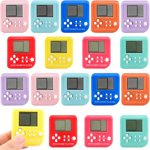 Haconba 18 Pack Video Game Keychains Bulk Small Mini Video Game Keychains Party Favors for Backpack Birthday Game Themed Party Favors Goodie Bag Stuffers, 9 Colors