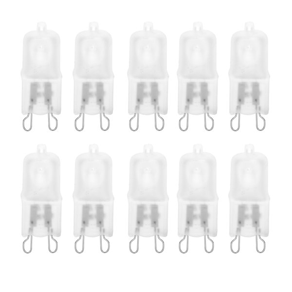 10 Pack Frosted Lense 40W Q40/G9/FR/120V G9 JCD 40 Watt 120 Volt T4 JD Type Halogen Light Bulb Photography Studio Bar Lounge Gallery Museum Kitchen Island Microwave Range Hood Bathroom Vanity Lighting