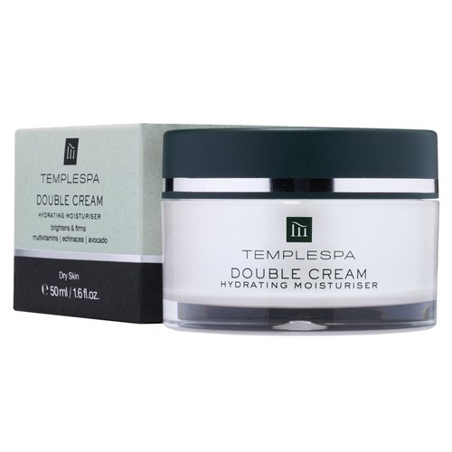 TEMPLESPA | DOUBLE CREAM | Hydrating Day & Night Moisturizer for Dry Skin, Phirmaderm Complex, Nourishing & Rich for Dehydrated Skin, Natural Ingredients, Cruelty-Free, Vegetarian, 1.6 fl.oz.