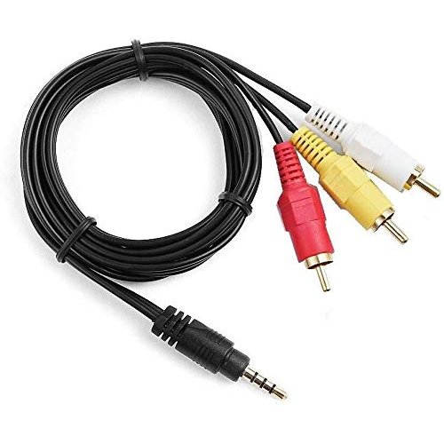 Yustda Worldwide AV A/V 3.5mm Mini Plug to 3 RCA Audio Video Cable Cord Lead for Sunkey SK-480 Comb Indoor Antenna Converter Box, SK-007 Portable Digital ATSC TV LCD Screen