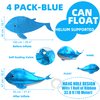 Cute 4D Whale Balloons Under The Sea Decorations Ocean Balloons, 4 Pack Gaint 37'' Whale Shape Mylar Foil Balloons Sea Animal Balloons Fish Balloons Beach Party Supplies, Blue