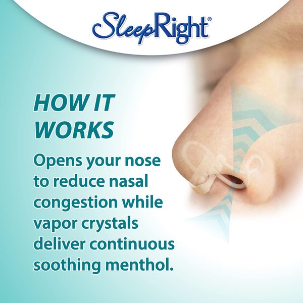 SleepRight Intra-Nasal Vapor Inhaler Nasal Congestion Reducer SleepRight Nasal Breathe Aid (2-Pack)