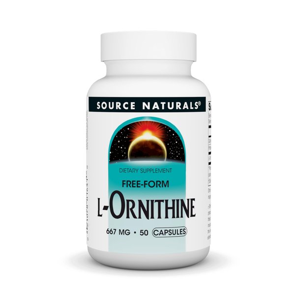 Source Naturals L-Ornithine Free Form Amino Acid Supplement for Muscle Support* 667mg - 50 Capsules