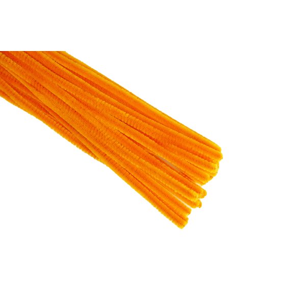12" Plain Orange Chenille (Pipe Cleaner) 6MM Stems Choose Package Amount (25)