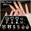 140 Pcs Flowers Assorted Nails Art Charms, Alloy Silver Gold Dangle Heart Star Butterfly Bowknots Crown Dollar Metal Nail Gems, 3D Mix Bow Heart Pearls Acrylic Nails Charms for Nails DIY