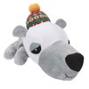 MPP Adorable Soft and Cuddly Fat Heads Holiday Animal Squeaker Plush Dog Toy (White Polar Bear)