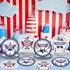 48Pcs Fighter Jet Pilot Birthday Party Paper Plates for Airplane Aviation Party Supplies 7" Fighter Jet Pilot Themed Birthday Party Disposable Plates for Kids Birthday Baby Shower Party Decorations