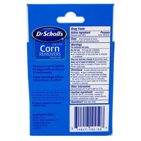 Dr. Scholls Corn Remover One Step Maximum Strength ,6 Count (Pack of 2)