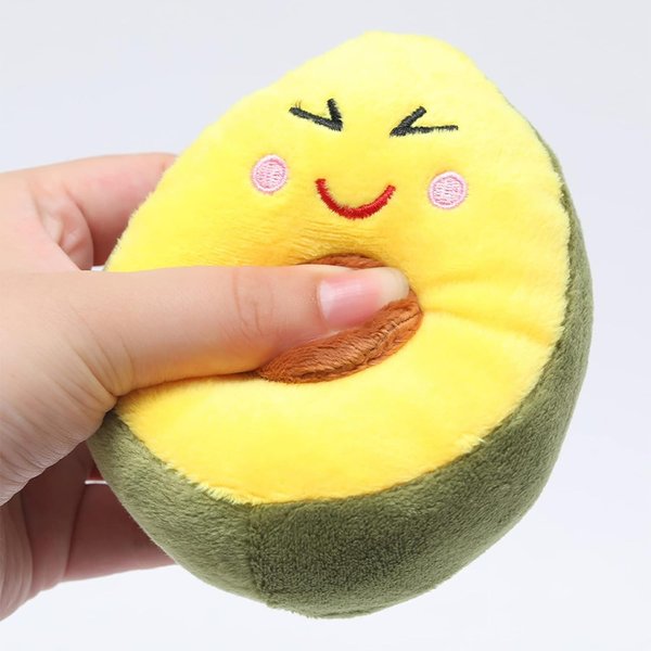 BWESOO Dog Chew Toy, Squeaky Dog Toys,Creative Pet Toy, Tough and Chew Resistant,Soft Plush Avocado Shape Tooth Cleaning Dog Chew Toys for Puppy,Small, Middle, Big Dogs Yellow