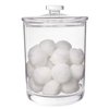 STORi Premium Quality Makeup and Cotton Ball Holder | 60-oz Clear Plastic Apothecary Jar with Lid | Perfect Storage Container to Organize Bathroom and Vanity