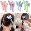 FULYA 8Pcs Butterfly Telephone Wire Hair Bands for Girls - Colorful Telephone Line Hair Bands,Spiral Hair Ties,Colorful Ponytail Holders,Elastic Hair Ties for Girl Granddaughter Niece (Butterfly)