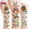 Generic 96 PCS Mallard Duck Birthday Party Decorations Party Favors Supplies Decor Cute Hunting Duck Temporary Tattoo Stickers Gifts for Kids Classroom Prizes Rewards, White, Grey