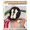 3 Pcs Bow Claw Clip Bow Clips for Women Satin Hair Bow Clips Nonslip Claw Clips for Thick Thin Hair Claws Clamps Barrettes (Black+White+Pink)
