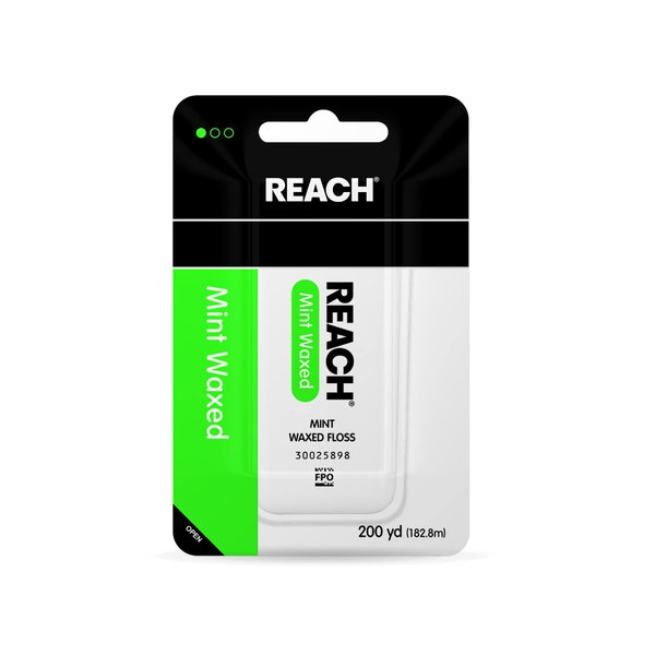 Reach Dental Floss, Waxed, Mint, 200 Yard (Pack of 4)