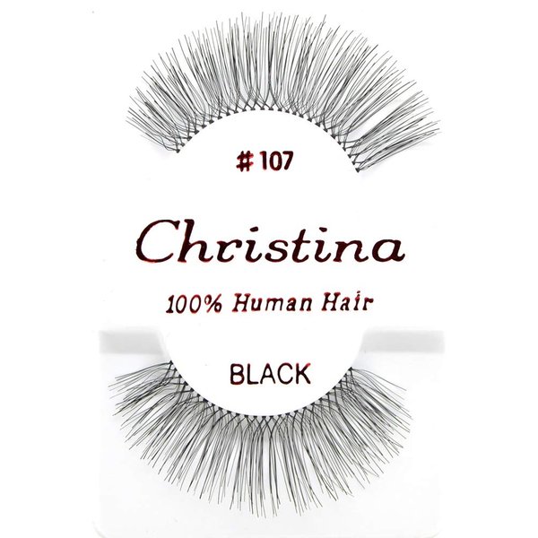 12packs Eyelashes - #107 Christina 100% Human Hair Fake Eyelashes