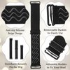 6Pcs Adjustable Elastic Wig Bands Removable Buckles Nonslip Wig Strap Wig Strips with Wavy Silicone Black Glueless Wig Cap Accessories for Sewing Making Keeping Fixed Wigs Edge Wrap Hair Styling