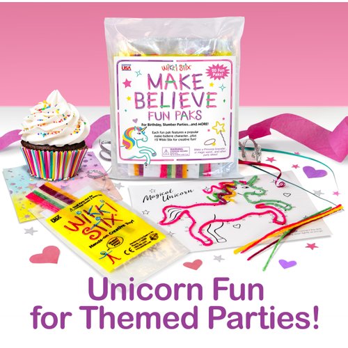 Wikki Stix Make Believe Party Favors with Unicorns & Mermaids. 20 Packs total with activity sheet and additional jewelry making instructions. For Birthday parties, sleepovers, pinatas, & goodie bags!