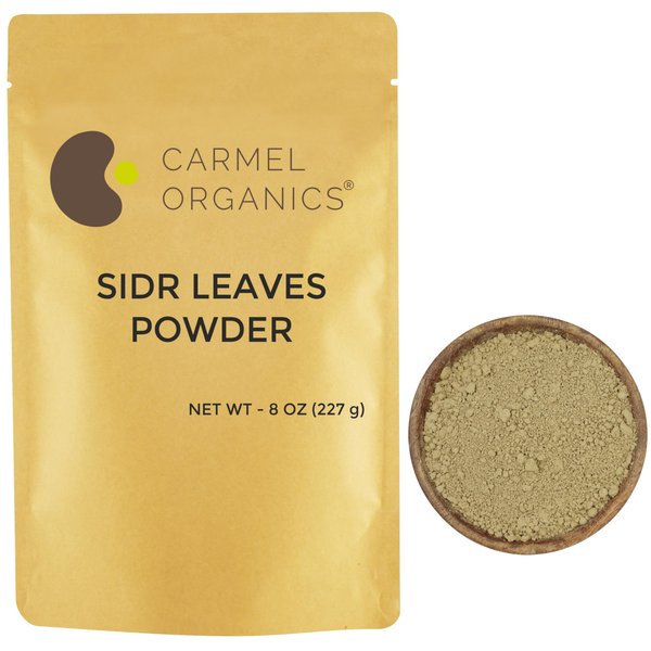 CARMEL ORGANICS Sidr Leaves Powder 8 Ounce | Herbal Hair Care, Natural Cleanser & Skin Care | Pure & Natural | No Added Preservatives, Non GMO | Ziziphus Powder