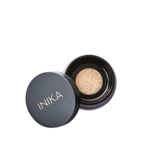 INIKA Organic Mineral Powder Foundation with SPF 25 - Vegan Makeup, Natural Looking, Buildable Coverage, Flawless Radiance & Glow, Blemish Coverage, Cruelty Free, Sustainable Packaging, Strength, 8g