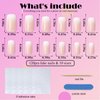 AddFavor Press on Nails Short Square 120pcs Fake Nails Short Nails Ombre Press on Square False Nail Medium Pink White Gradient Acrylic Nails with Design for Women Girls
