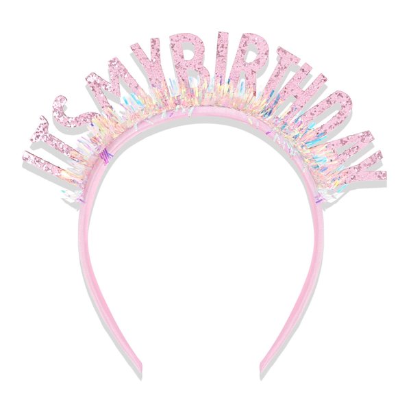 CIEHER Birthday Headband for Women Girls, Happy Birthday Headband Birthday Crown Birthday Tiara, It's My Birthday Headband, Birthday Decorations Birthday Gifts - Pink
