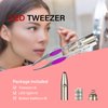 6 Pcs Light Tweezers Stainless Steel Tweezers with LED Light, Makeup Eyelash Eyebrow Hair Removal Tweezers Illuminating Lighted Tweezers for Precision Hair Removal Men Women (Red, Purple, Dark Blue)