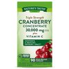 Cranberry Concentrate Capsules 30,000mg | Plus Vitamin C | Non-GMO & Gluten Free Supplement | Triple Strength Support Pills | by Nature's Truth
