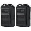 IronSeals 2 Pack Tactical Molle EDC Pouch Multi-Purpose Compact Pack Water-Resistant Utility Pouch with Flag Patch