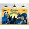 Hero Backdrop for Birthday Party Decorations Yellow Background for Party Cake Table Decorations Superhero Theme Banner 5x3ft