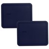 Pyrex Bundle - 2 Items: 7212-PC Blue 11-Cup Dark Blue Plastic Food Storage Lids Made in the USA
