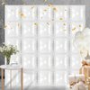 25PCS White Square Foil Balloons Wall Backdrop, Reusable DIY Mylar Double Side Balloons Garland Tunnel Arch Kit for Anniversary Bachelorette Game Engagement Wedding Party Decor