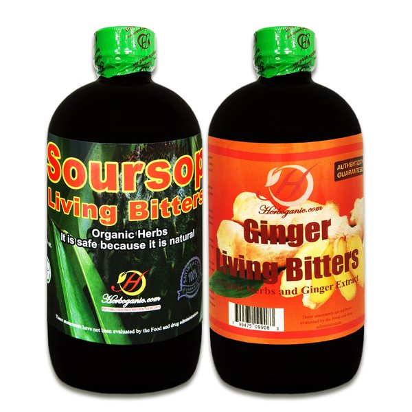 Ginger and Soursop Living Bitters Combined Pack: Your Natural Wellness Solution |16 Oz each…