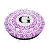 Cell Phone Pop Up Grip Holder,Monogram Mandala White Pink G PopSockets Grip and Stand for Phones and Tablets