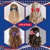 Vsdski 4th of July Bow Hair Clips USA Flag Hair Bow Clips Red Blue White Star Stripe Bow Barrettes Cute Bowknot Hairpins Alligator Clips Independent Day Patriotic Hair Accessories for Girls 4PCS