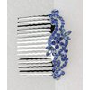 Faship Sapphire Color Blue Crystal Floral Hair Comb