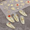 TailaiMei Valentine's Day Star Moon Nail Stickers, Self-Adhesive Golden Heart Nail Art Decals for DIY Nail Decorations (3 Sheets)