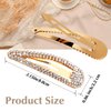 WLLHYF 2Pcs Rhinestone Hair Clips Metal Snap Hairpins Bling Crystal Hair Barrettes Glitter French Barrettes Duckbill Hair Pin Hair Decorative Party Hair Accessories for Women Girls (Gold)