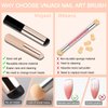 Vnjaoi 2 Pcs Silicone Nail Brush Picking Dotting Gradient Pen Brush, Beveled Head Nail Ombre Brush, Acrylic Nail Painting Brush for French Nail Tip Design Manicure DIY Tools