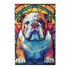 English Bulldog Dogs Lovers Stained Colorful Glass 1000 Pieces Art Painting Wooden Puzzle for Kids Adults, Birthday Mother's Father's Day Christmas for Dad Mom Son Daughter